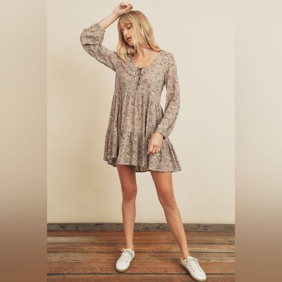 Dress Forum Size Medium 100% Rayon Floral Print Swing Dress - Picture 1 of 12